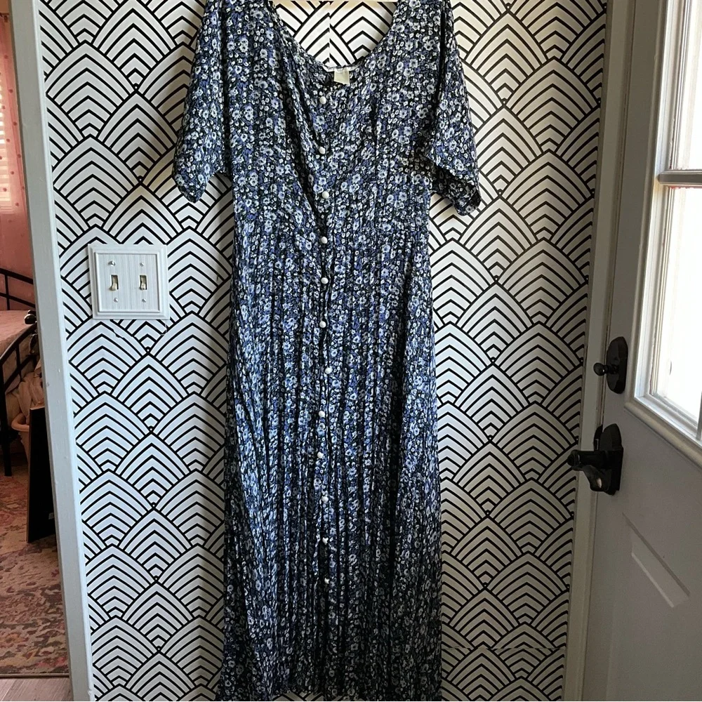 The Limited vintage maxi dress blue d floral cottagecore 90s so cute - Picture 3 of 5